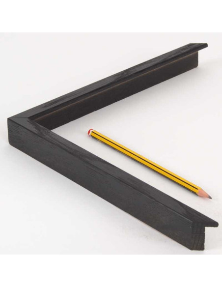 Moldura roble macizo 30x15 mm. Negro