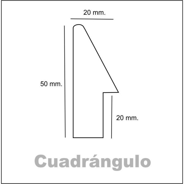 Marco chapa roble natural 50x20 mm.