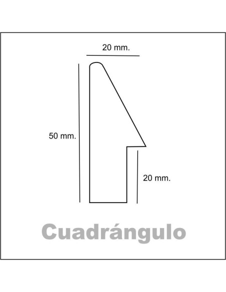Marco chapa roble natural 50x20 mm.