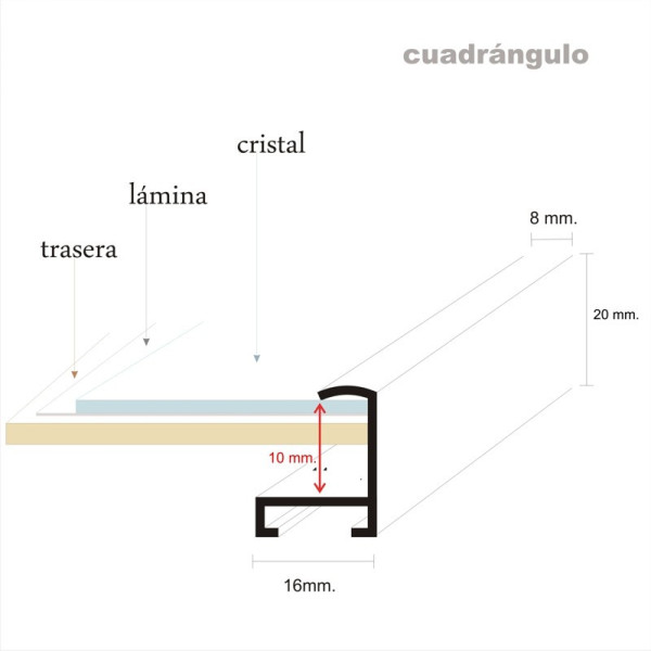 Marco alumino dorado G-100oro