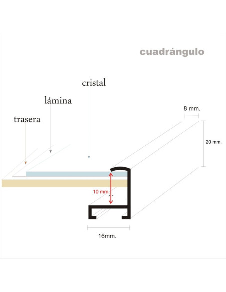Marco alumino dorado G-100oro