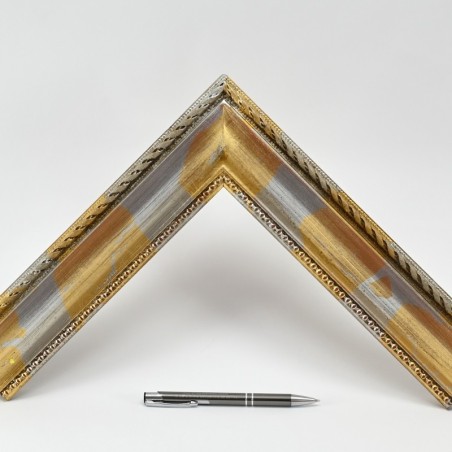 Marco artesano dorado y plata rozados