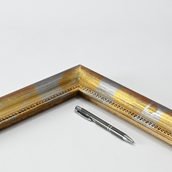 Marco artesano dorado y plata rozados