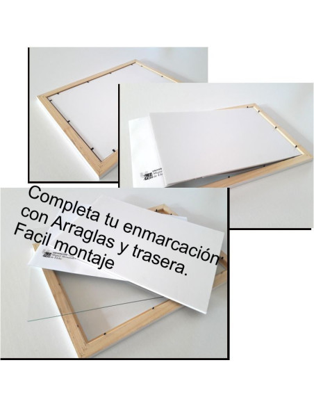 Marco madera grafito filo plata 3 cm.