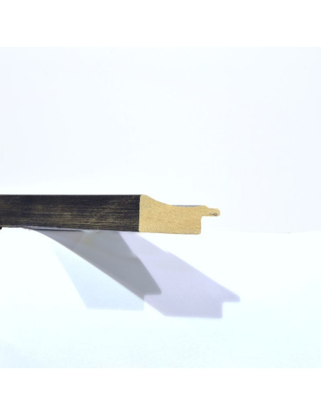 Marco madera grafito filo plata 3 cm.