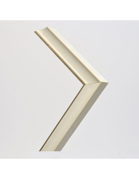 Marco madera blanco filo plata 3 cm.