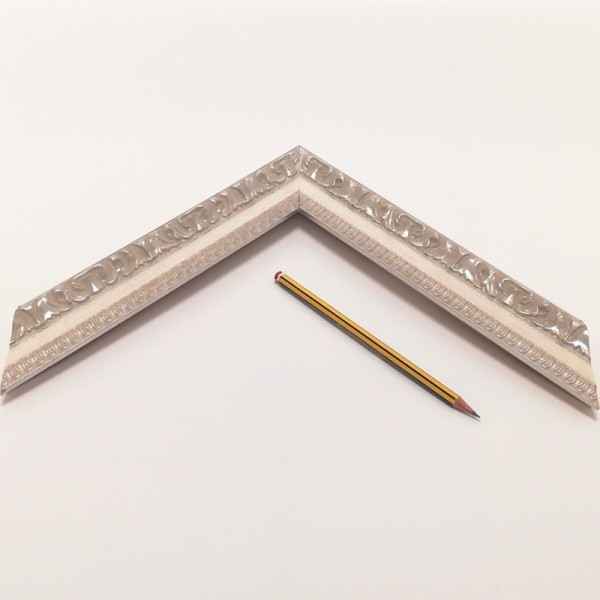 Marco madera 5 cm. Talla Blanco-plata N-54