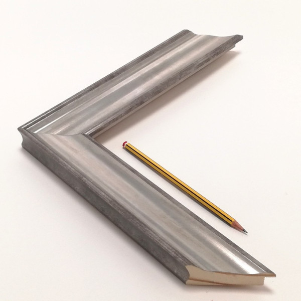 Moldura plata y gris plomo Ó-52