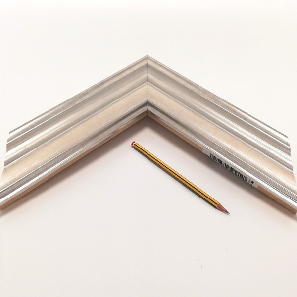 Marco madera color plata y marfil S-35