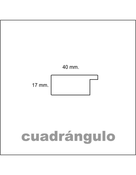 Marco madera lacado negro mate 4 cm.
