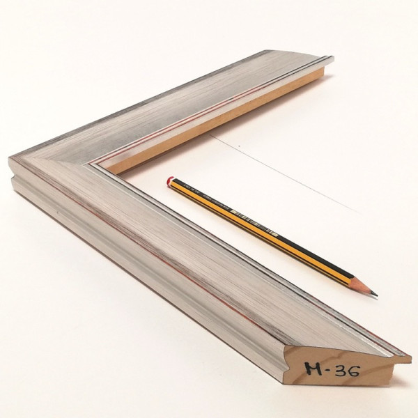Marco madera plateado rozado M-36