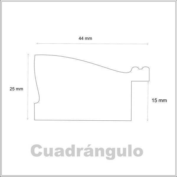 Marco madera grafito y filo plata M-37
