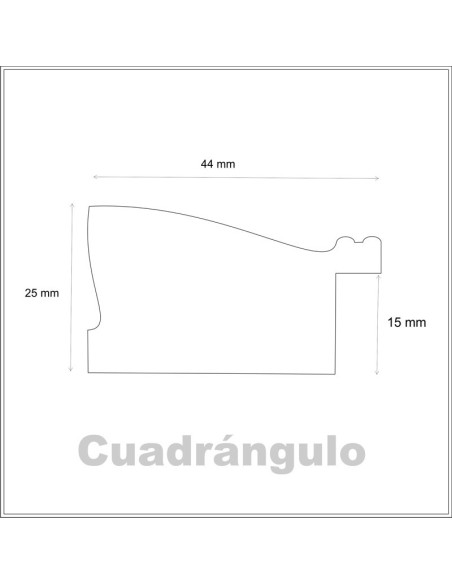 Marco madera grafito y filo plata M-37