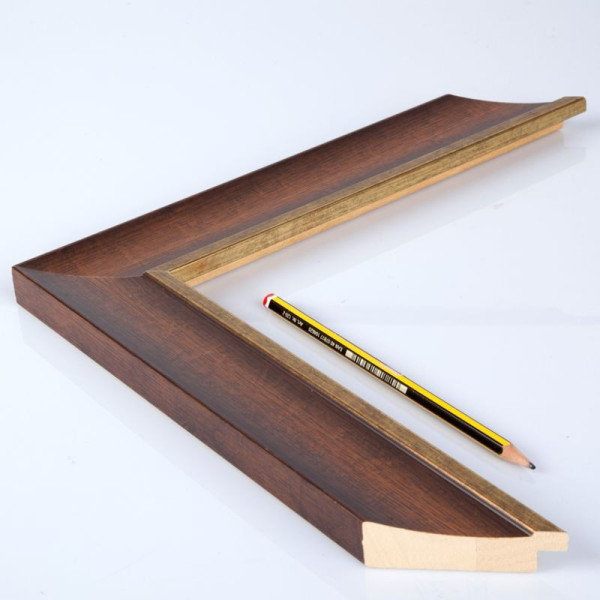 Marco madera nogal filo dorado