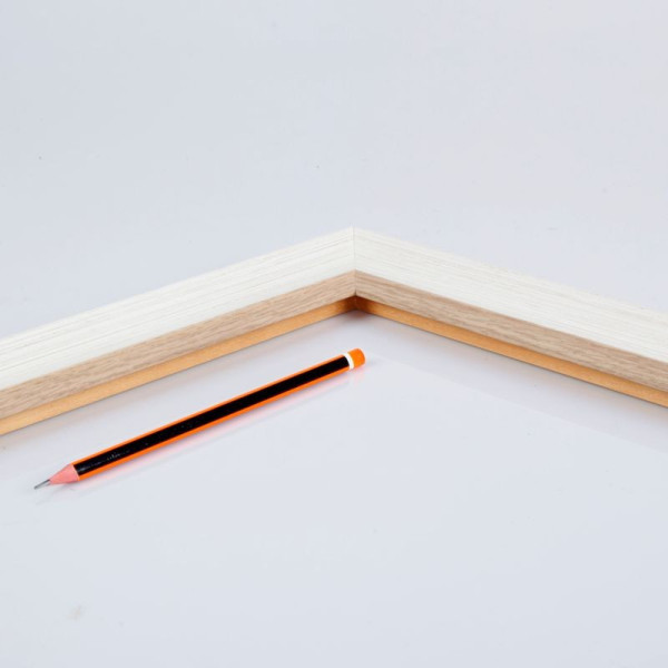 Marco roble y blanco decapé 45mm.