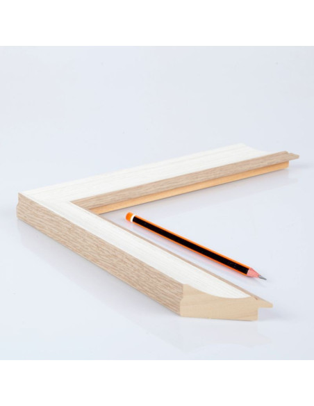 Marco roble y blanco decapé 45mm.