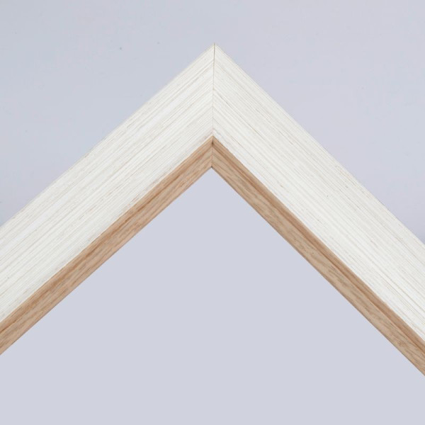 Marco roble y blanco decapé 45mm.