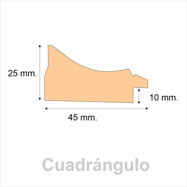 Marco roble y blanco decapé 45mm.