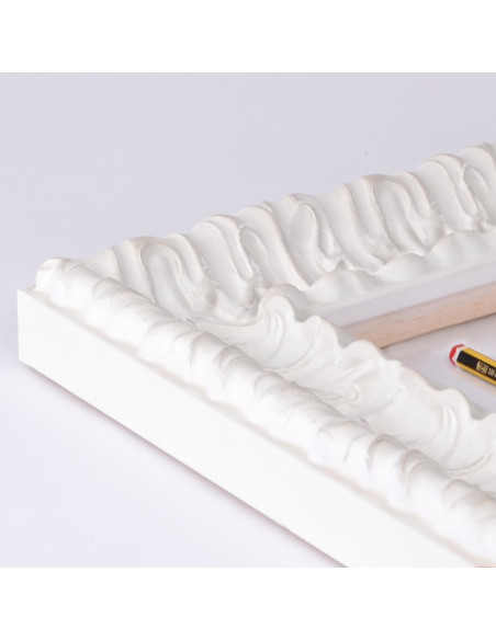 Marco madera Talla Blanco 7 cm.
