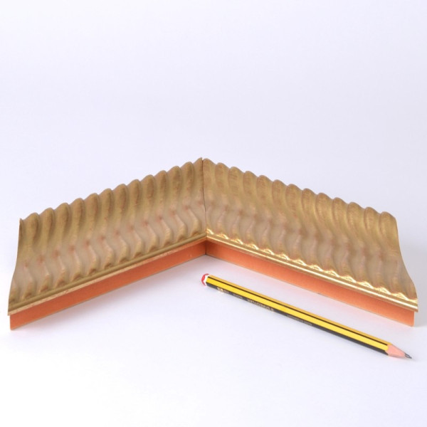 Moldura ondas Dorado 75 mm.