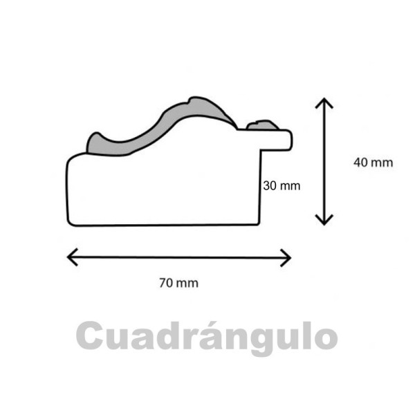 Marco Madera talla y Pan de oro rozado 7 cm.