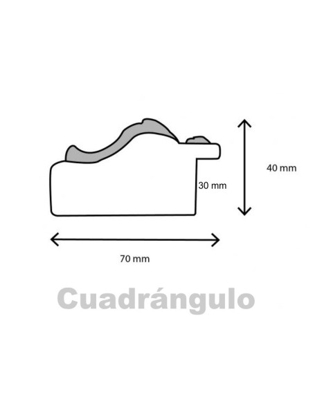Marco Madera talla y Pan de oro rozado 7 cm.