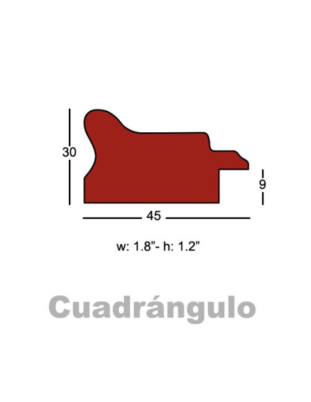 Marco madera color nogal y filo dorado