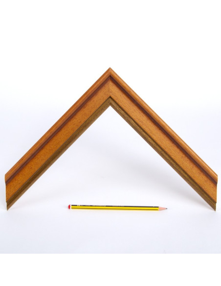 Marco madera color nogal y filo dorado