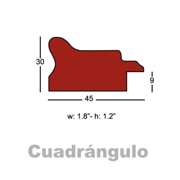 Marco madera Ayus color roble y filo blanco