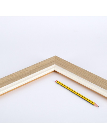Marco madera Ayus color roble y filo blanco