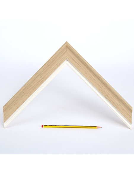 Marco madera Ayus color roble y filo blanco
