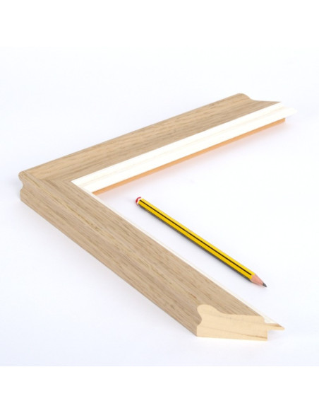 Marco madera Ayus color roble y filo blanco