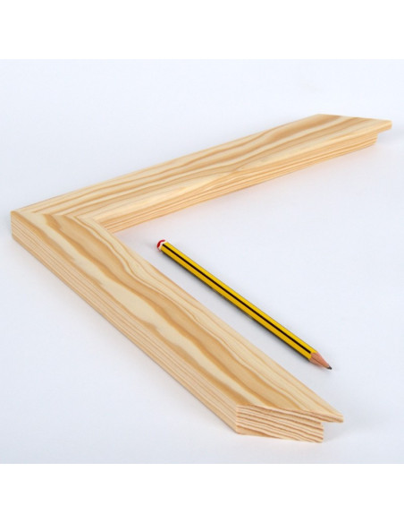 Marco madera pino al natural 4 cm.