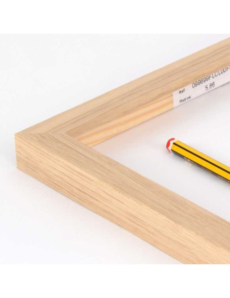 Marco chapa roble natural 2 cm.